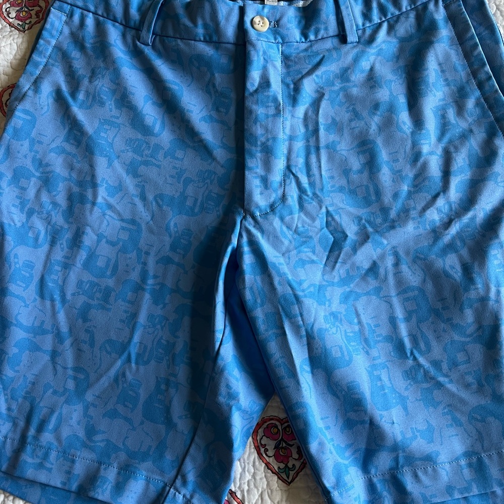 Peter Millar Light Blue Patterned Shorts - image 1